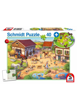 Puzzle 40 Farma + figurki zwierząt G3