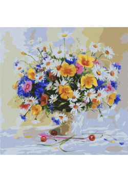 Malowanie po numerach - Mus kwiatowy 40x40cm