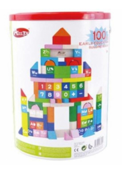 Klocki drewniane edukacyjne 100 el.