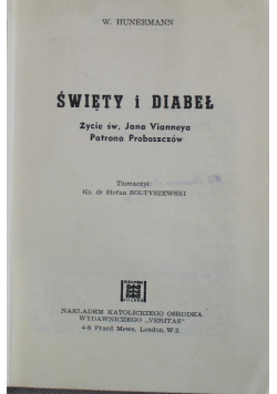 Święty i diabeł życie św Jana Vianneya Patrona Proboszczów