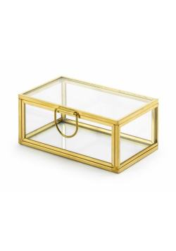 Szklane pudełko złote 9x5,5x4cm