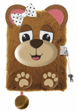 Pamiętnik z kłódką 3D włochacz MY LITTLE FRIEND BEAR A5, 96 kartek