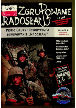 Pismo grupy historycznej zgrupowanie Radosław Nr 9