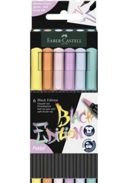 Pisaki pędzelkowe Black Edition Pastel 6 kolorów