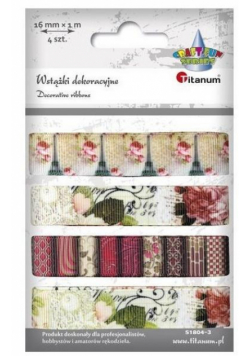 Wstążki rypsowe 16mm x 1m mix 4szt