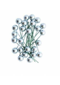 Owoce ostrokrzewu białe srebrne 1,2cm 24szt