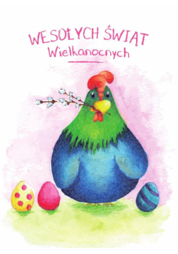 Karnet B6 Wielkanoc Kura. Wesolych Świąt