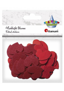 Naklejki filcowe serca 30x25mm mix kolorów 50szt