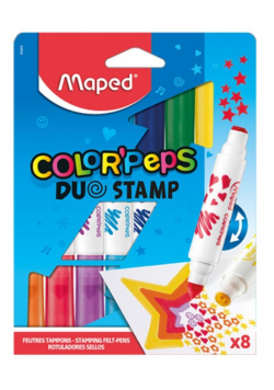 Flamastry dwustronne z pieczątkami 8 kol MAPED