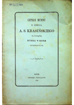 Cztery hymny 1884 r.