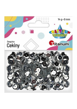Cekiny okrągłe 9mm metaliczne srebrne 14g