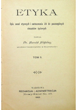 Etyka Tom II 1903 r.