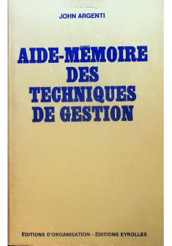 Aide memoire des techniques de gestion