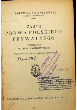 Zarys prawa polskiego prywatnego 1922 r.