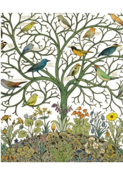 Karnet 17x14 z kopertą Birds of Many Climes textil