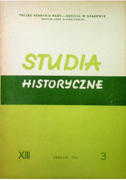 Studia historyczne rok XIII nr 3