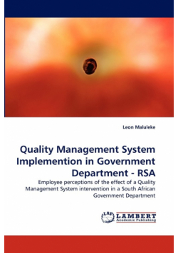 Quality Management System Implemention in Government Department - Rsa