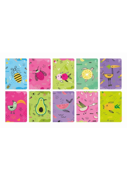 Zeszyt A5/32K 3-linia kolorowa Fruits (10szt)