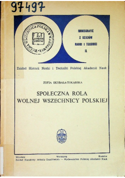 Społeczna rola wolnej wszechnicy polskiej