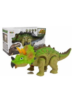 Dinozaur na baterie Triceratops zielony