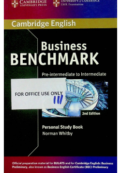 Business Benchmark Pre Intermediate to Intermediate Personal Study Book