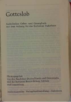 Gotteslob Katolisches Gebet - und Gesangsbuch mit dem Eigenteil der Diozese Osnabruck