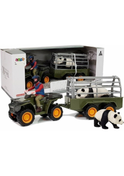 Quad z przyczepką transporter figurki: panda