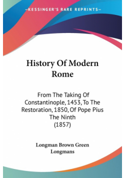 History Of Modern Rome