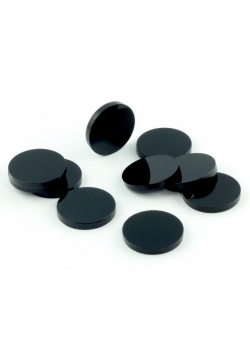 Znaczniki akryl czarne okrągłe 20x3mm 10szt