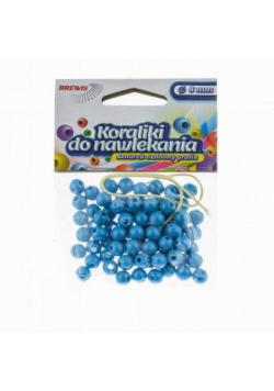 Koraliki do nawlekania niebieskie+ sznurek 6mm 16g