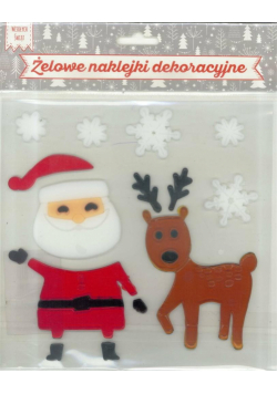 Żelowe naklejki dekoracyjne - BN Mikołaj i łoś