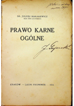 Prawo karne ogólne 1914 r.