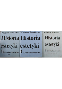 Historia estetyki tom od 1 do 3