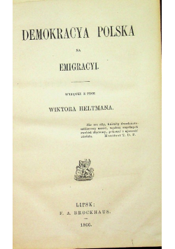 Demokracya Polska 1866r.