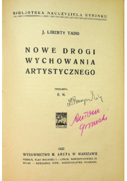 Nowe progi wychowania artystycznego 1920 r.