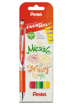 Pióro kulk. EnerGel cytrusy 4 kolory PENTEL