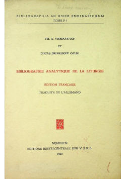 Bibliographie Analytique de la Liturgie