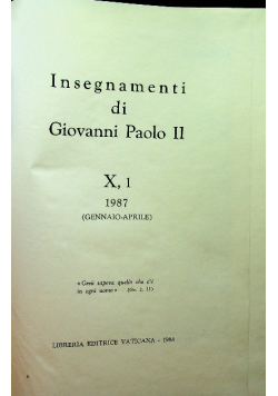 Insegnamenti di Giovanni Paolo II Tom X Część 1