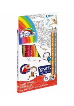 Kredki ołówkowe trójkątne Super Soft 12 kolorów