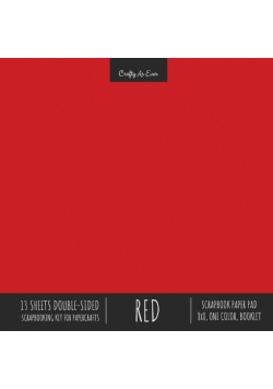 Red Scrapbook Paper Pad 8x8 Decorative Scrapbooking Kit Collection for Cardmaking Gifts, DIY Crafts, Creative Projects, Solid Color Designer Paper