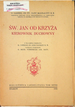 Św Jan od krzyża kierownik duchowy 1950 r.