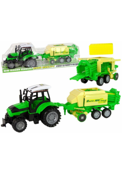 Traktor z prasą zielony
