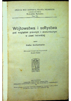 Wójtowstwa i sołtystwa ziemi lwowskiej1921r.