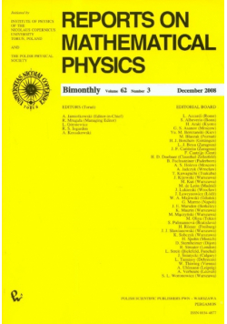 Reports on Mathematical Physics 62/3 2008