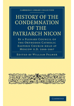 History of the Condemnation of the Patriarch Nicon