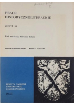 Prace historycznoliterackie zeszyt 54