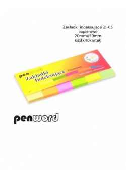 Zakładki indeksujące 20x50mm 6x40szt papierowe