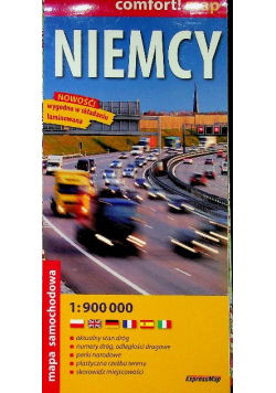 Niemcy laminowana mapa samochodowa 1:900 000