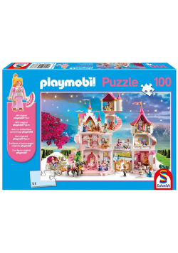 Puzzle 100 Playmobil Zamek księżniczki + figurka