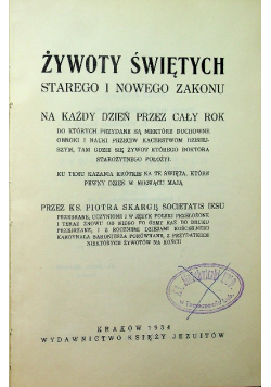 Żywoty Świętych Starego i Nowego Zakonu 1934 r.